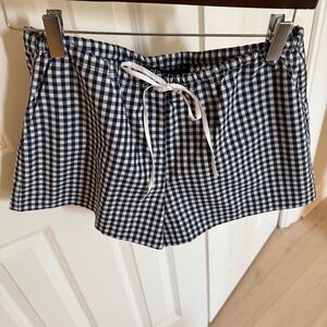 ✨NEW✨ Zara Navy and White Gingham Tie Shorts XS
